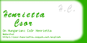 henrietta csor business card