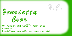 henrietta csor business card
